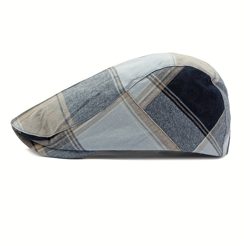 Pandaize Newsboy Flat Cap Casual Plaid Hat For Men And Women