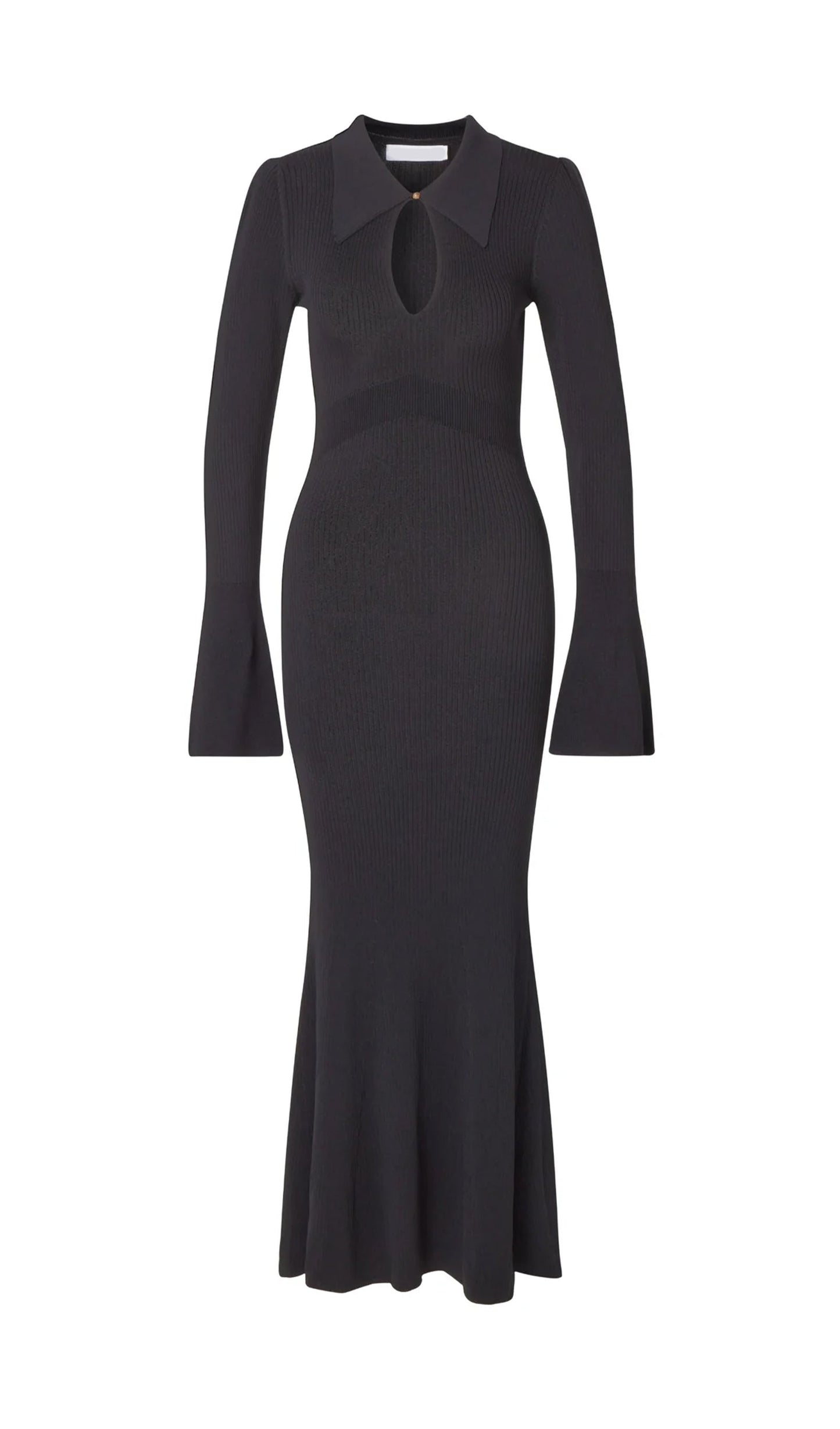 Solid Knitted Hollow Maxi Dress