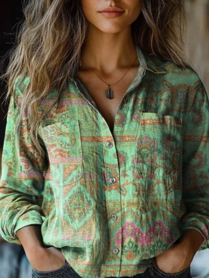 Georgeena | Vintage Cotton Long Sleeve Shirt